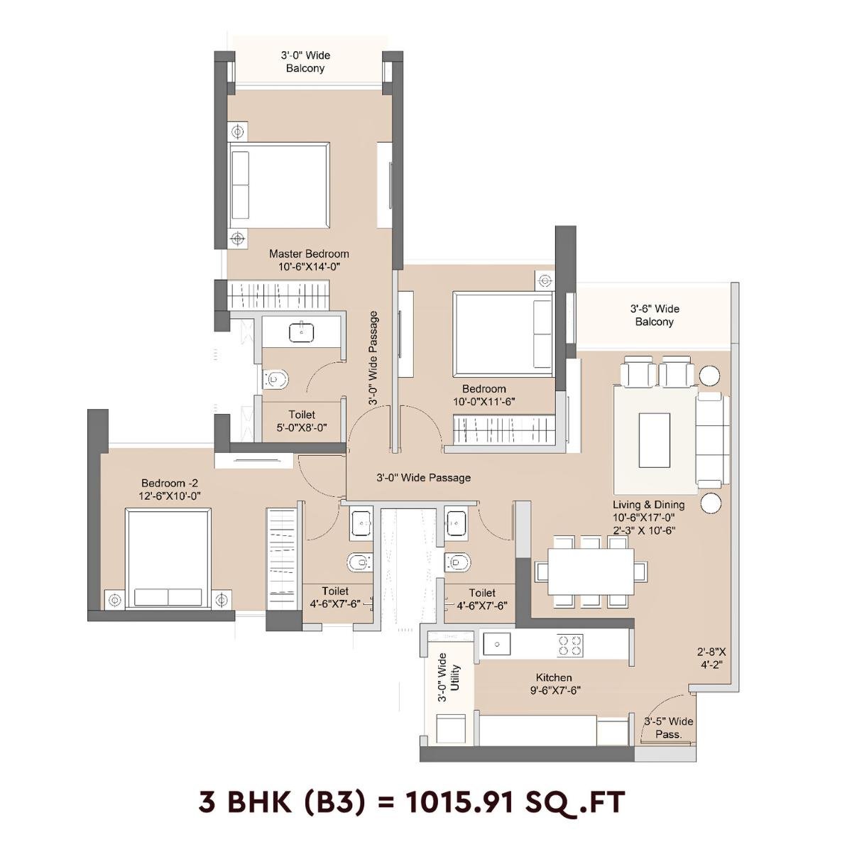 Sunteck-Crescent-Park-Floor-Plan-3-BHK-B3-1015.91-Sqft